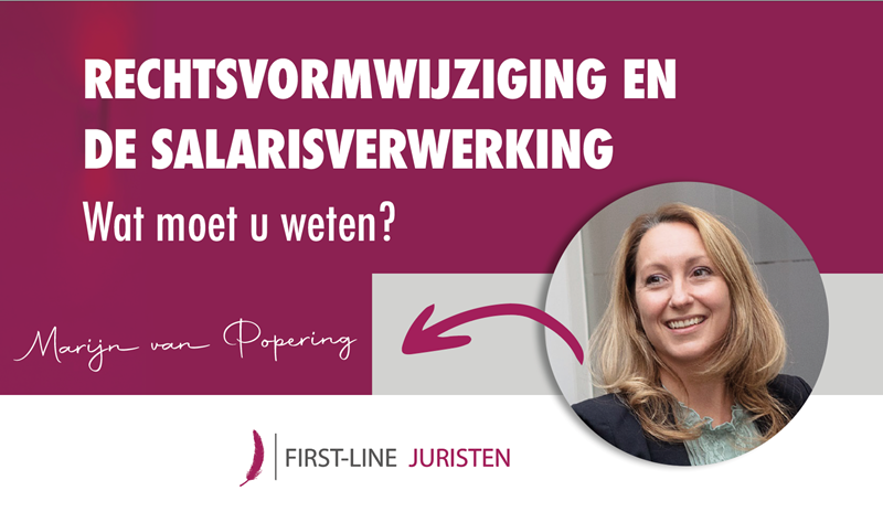 Rechtsvormwijziging en salarisverwerking